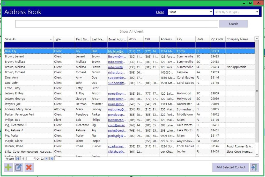 The Power Of The Search Feature In Address Book Case Management Software Trialworks 2687