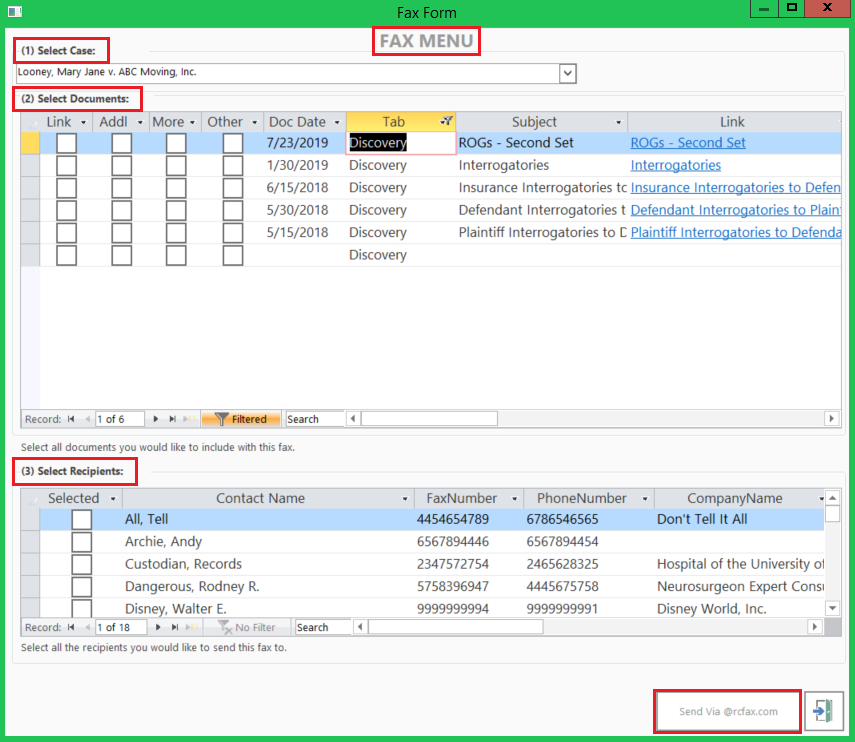 3 Quick Steps To Send A Fax Using Trialworks Case Management Software Trialworks 7265