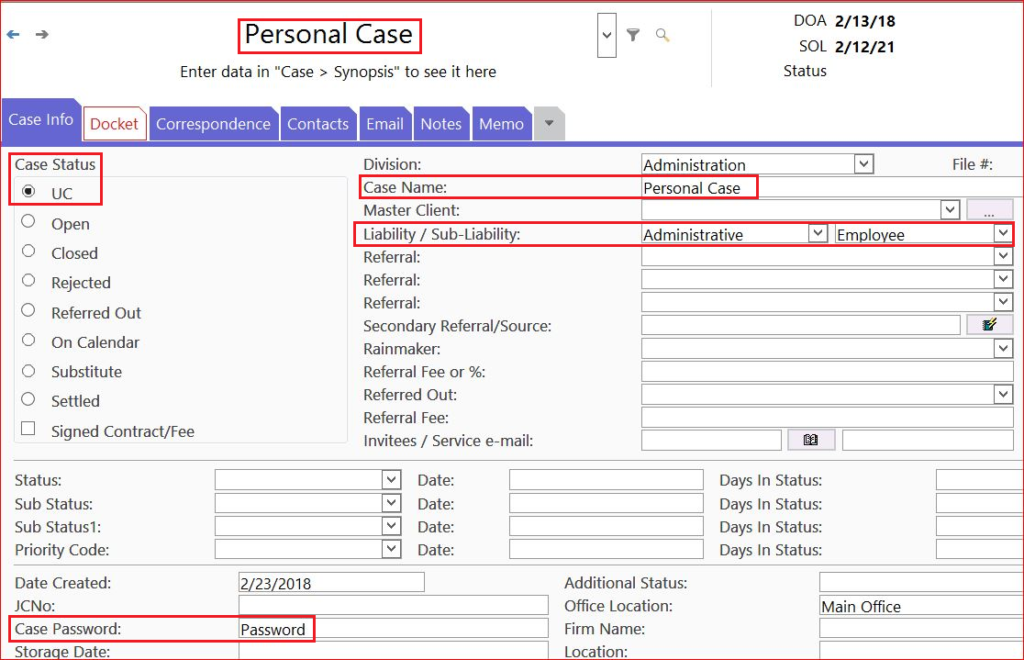 Best Practices For Creating A Non Client Related Case In Trialworks Case Management Software 2846